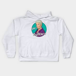 Pat Butcher- she's butch 'er Kids Hoodie